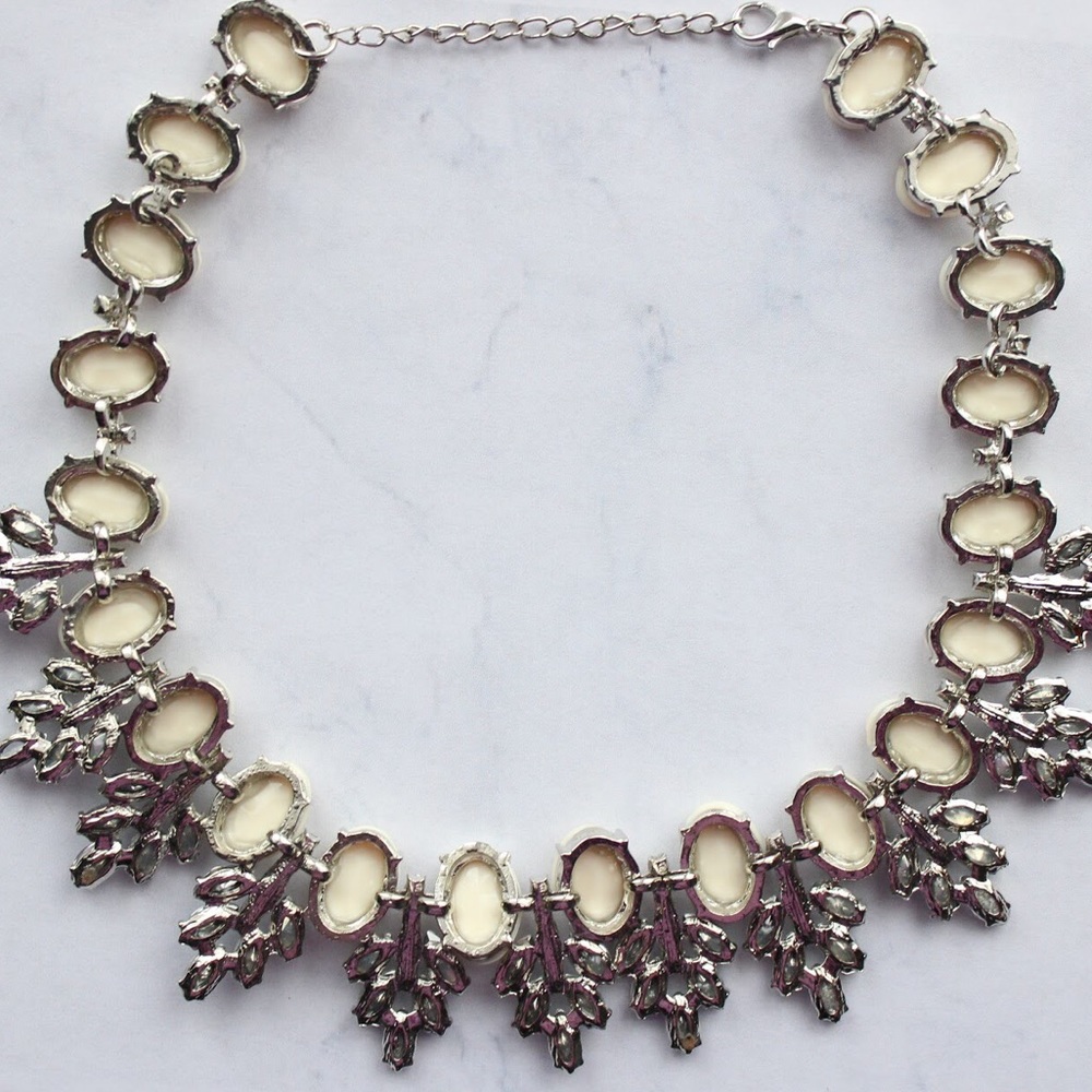 Crystal & Ivory Statement Necklace - Picture 6 of 7